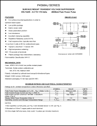 P4SMAJ8.5A datasheet: 8.5 V, 1 mA, surface mount transient voltage suppressor P4SMAJ8.5A