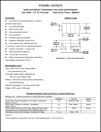 P6SMBJ5.0 datasheet: 5.0 V, 10 mA, surface mount transient voltage suppressor P6SMBJ5.0