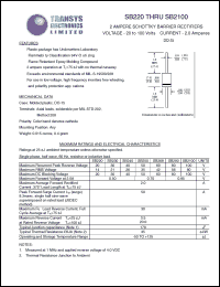 SB230 datasheet: 30 V, 2 A, schottky barrier rectifier SB230