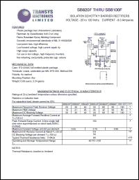 SB860F datasheet: 60 V, 8 A, isolation schottky barrier rectifier SB860F