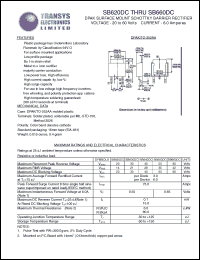 SB650DC datasheet: 50 V, 6 A, DPAK surface mount schottky barrier rectifier SB650DC