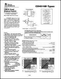 CD4016BF datasheet:  CMOS QUAD BILATERAL SWITCH CD4016BF