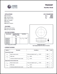 TR2002SF15 datasheet: 1500 V,  rectifier diode TR2002SF15