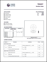 TR502ST11 datasheet: 1100 V,  rectifier diode TR502ST11