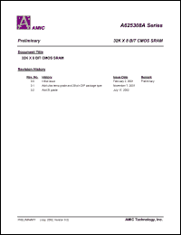 A625308A-70SI datasheet: 705ns; 35mA 32K x 8bit CMOS SRAM A625308A-70SI