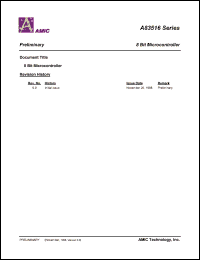 A83516-40 datasheet: RAM:256byte ROM:64K 40MHz 8 bit microcontroller A83516-40