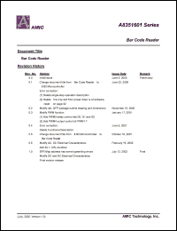 A8351601L-40 datasheet: RAM:256byte 402MHz bar code reader A8351601L-40