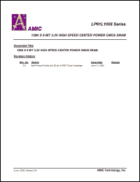 LP61L1008S-15 datasheet: 15ns 170mA 128K x 8bit 3.3V high speed center power CMOS SRAM LP61L1008S-15