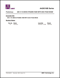 A426316BV-40L datasheet: 40ns 64K x 16 CMOS dynamic RAM with EDO page mode A426316BV-40L