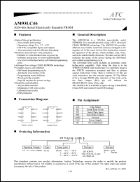 AM93LC46IS8A datasheet: 2.7-5.5V 1024-bit serial erasable PROM AM93LC46IS8A