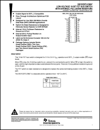 SN74CBTLV3857DBQR datasheet:  LOW-VOLTAGE 10-BIT FET BUS SWITCH WITH INTERNAL PULLDOWN RESISTORS SN74CBTLV3857DBQR