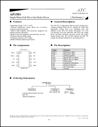 AP1303MS datasheet: 3.8-16.8V single-phase full-wave fan motor driver AP1303MS