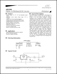 AP15015T5 datasheet: 5.0V 150KHz, 3A PWM buck DC/DC converter AP15015T5