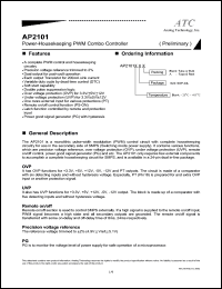 AP2101S24 datasheet: Power-housekeeping PWM combo controller AP2101S24