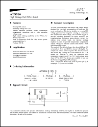 ATS266IS4 datasheet: 4-28V high voltage hall effect latch ATS266IS4
