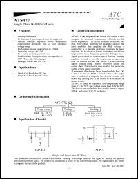 ATS477IS datasheet: 4-20V single-phase hall effect latch ATS477IS