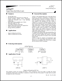 ATS477IP datasheet: 4-20V single-phase hall effect latch ATS477IP