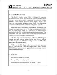 ES5107E datasheet: 3 1/2 digit A/D converter W/LED ES5107E