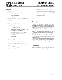 ES5108F datasheet: 3 1/2 digit ADC ES5108F