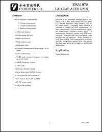 ES51978 datasheet: 3 3/4 cap auto DMM ES51978