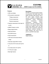 ES51986 datasheet: 6000 count auto DMM ES51986