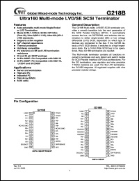 G218BT-D3 datasheet: Ultra 160 multi-mode LVD/SE SCSI terminator G218BT-D3