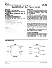 G526-2 datasheet: Dual USB high-side power switch G526-2