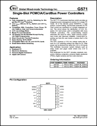 G571SZ datasheet: Dual-slot PCMCIA/CardBus power controller G571SZ