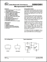 G691L463T92 datasheet: 4.63 V, Microprocessor reset IC G691L463T92