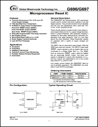 G696H438T1 datasheet: 4.38 V, 6.0 mA, microprocessor reset IC G696H438T1