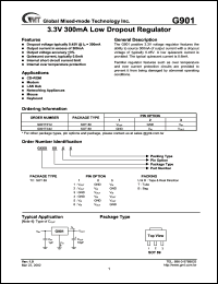 G901T21U datasheet: 3.3 V, 300 mA low dropout regulator G901T21U