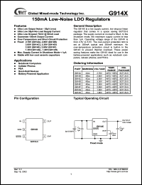 G914C datasheet: 3.0 V 150 mA low-noise LDO regulator G914C