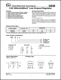 G936T24B datasheet: 3.6 V 400 mA low dropout regulator G936T24B