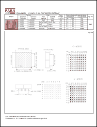 C-4880G datasheet: Common cathode green 1.5 inch, 8x8 dot matrix display C-4880G