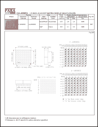A-4880EG datasheet: Common anode hi.effi red/green 1.5 inch, 8x8 dot matrix display A-4880EG