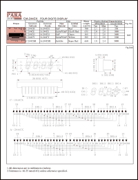 A-244CSR datasheet: Common anode super red four digit display A-244CSR