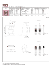A-3001G datasheet: Common anode green single digit display A-3001G