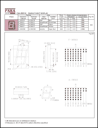 C-3001Y datasheet: Common cathode yellow single digit display C-3001Y