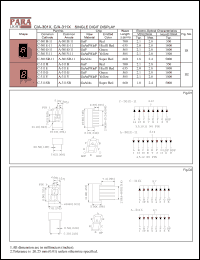 A-301H-11 datasheet: Common anode red single digit display A-301H-11