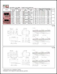 A-303H datasheet: Common anode red three digit display A-303H