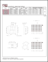 A-4001SR-5 datasheet: Common anode super red single digit display A-4001SR-5