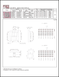 A-4001Y datasheet: Common anode yellow single digit display A-4001Y