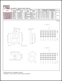 A-4001H datasheet: Common anode red single digit display A-4001H