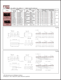 C-403H datasheet: Common cathode red three digit display C-403H