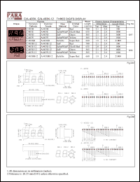 A-403E-12 datasheet: Common anode hi.effi red three digit display A-403E-12