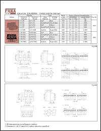 A-413H datasheet: Common anode red three digit display A-413H