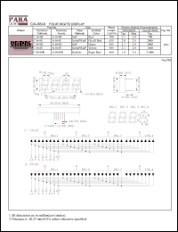 A-564H datasheet: Common anode red four digit display A-564H