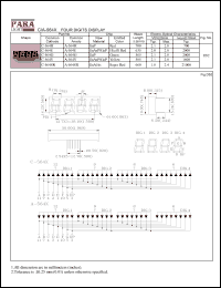 A-564E datasheet: Common anode hi.effi red four digit display A-564E