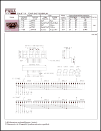 A-574Y datasheet: Common anode yellow four digit display A-574Y