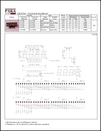 A-574SR datasheet: Common anode super red four digit display A-574SR